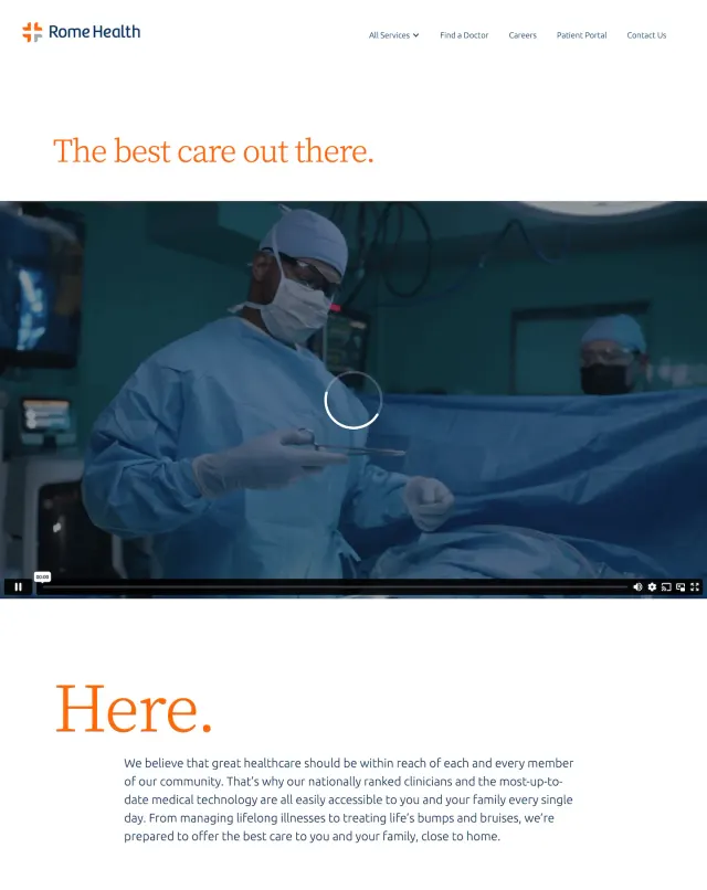 Rome Health website