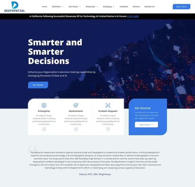 Deepspatial AI website