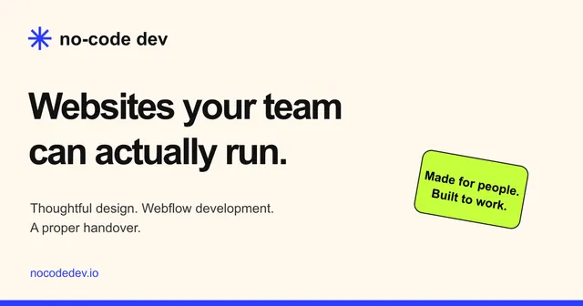 No-Code Dev website identity